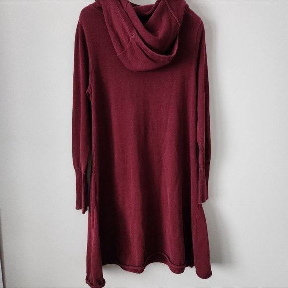 Prana Red Ribbed Mock Neck Long Sleeve Sweater Dress - Picture 5 of 7